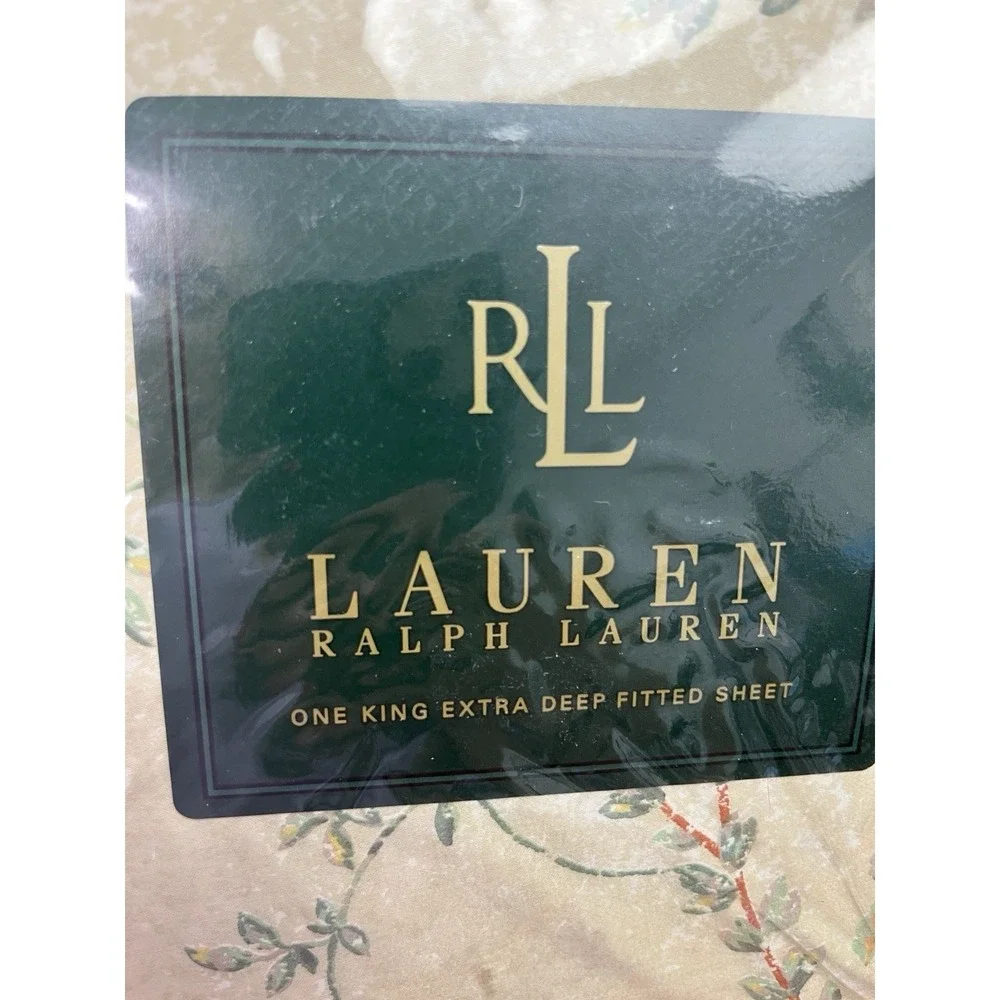 Vintage Lauren Ralph Lauren Villandry Floral King Sheet Set- Flat & Fitted NEW